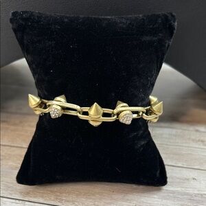Stella & Dot Renegade bracelet with gold-tone studs and rhinestone accents